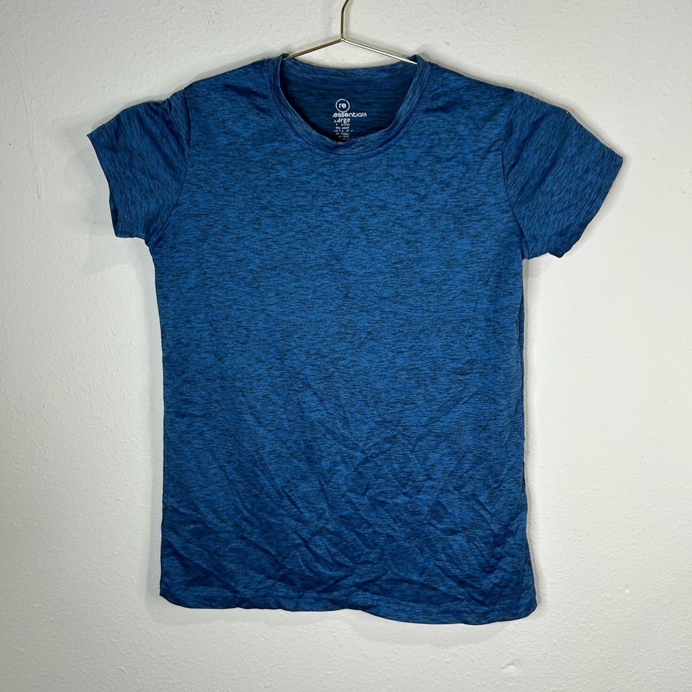 Boys Real Essentials Large Blue Athletic T-Shirt Short Sleeve Performance Tee